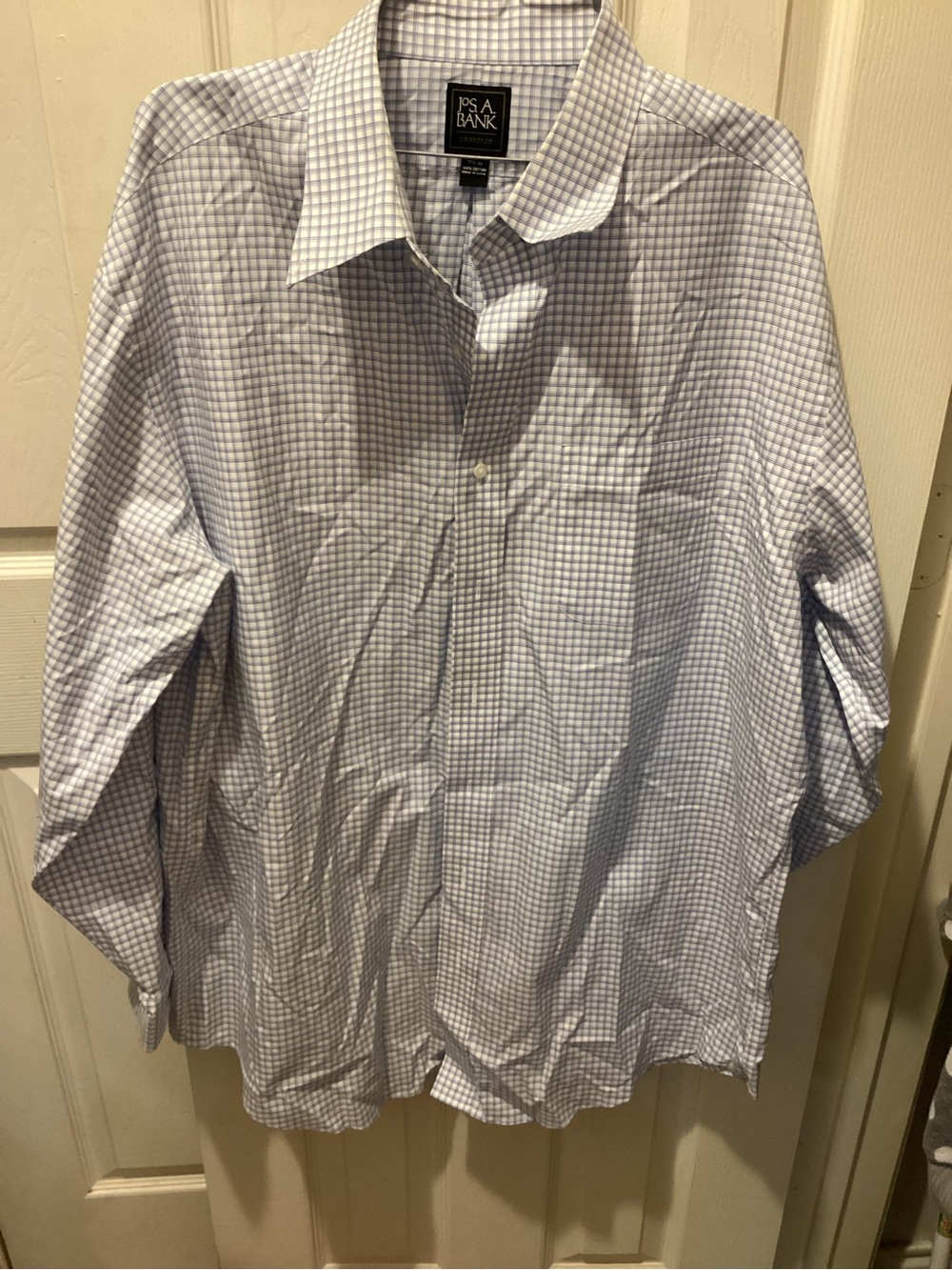 Jos. A. Bank Men’s Blue and White Checked Dress Shirt